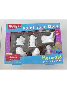 Highlights Paint Your Own Mermaid Plaster Figurine Activity Kit DIY Art Sets NEW